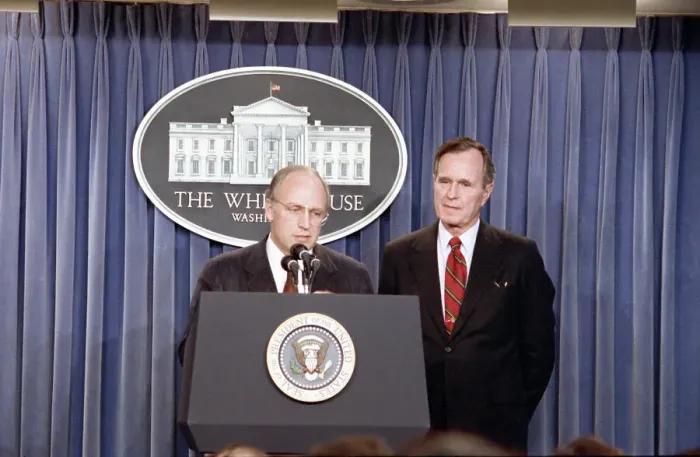 Framed Print : President G.H. Bush and Dick Cheney Framed Print : President G.H. Bush and Dick Cheney