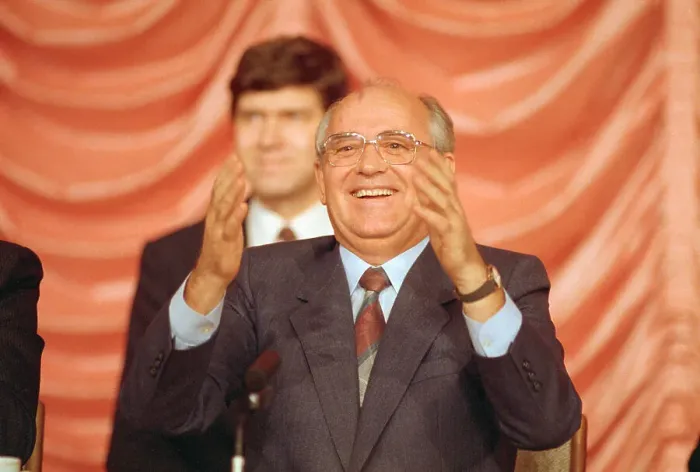 Framed Print : President Gorbachev Laughing Framed Print : President Gorbachev Laughing