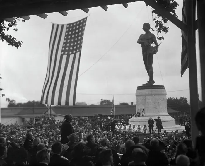 Framed Print : President Harding Dedicating Large Statue Framed Print : President Harding Dedicating Large Statue