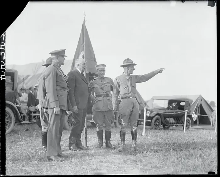 Framed Print : President Harding on Tour with Military Officers Framed Print : President Harding on Tour with Military Officers