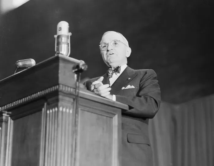Framed Print : President Harry S. Truman Speaking at Podium Framed Print : President Harry S. Truman Speaking at Podium
