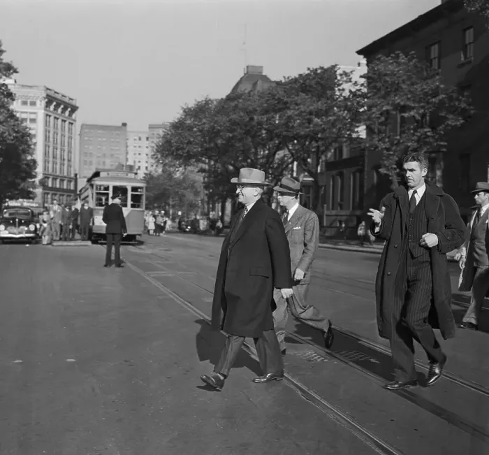 Framed Print : President Harry Truman Being Escorted to White House Framed Print : President Harry Truman Being Escorted to White House