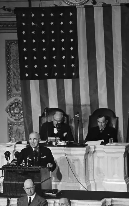 Framed Print : President Harry Truman Speaking at Podium Framed Print : President Harry Truman Speaking at Podium
