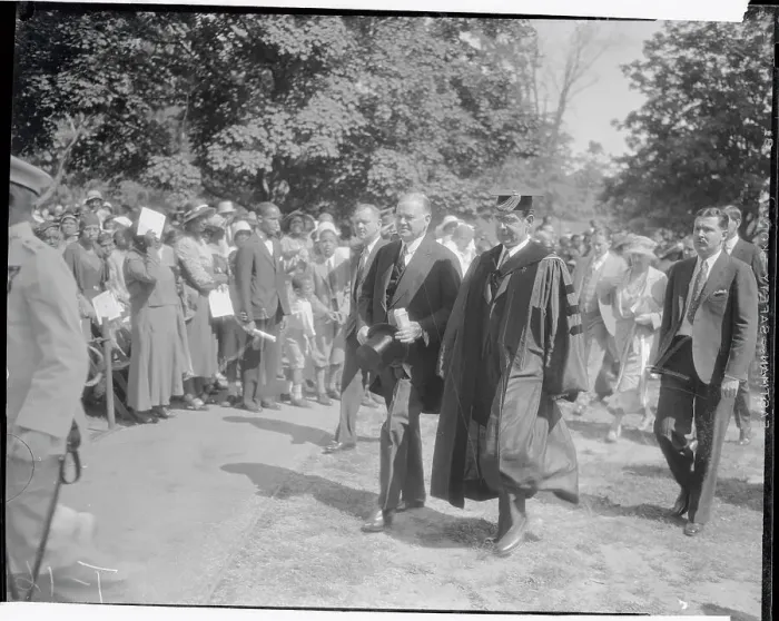 Framed Print : US President Hoover & Howard University President Johnson After Graduation Framed Print : US President Hoover & Howard University President Johnson After Graduation
