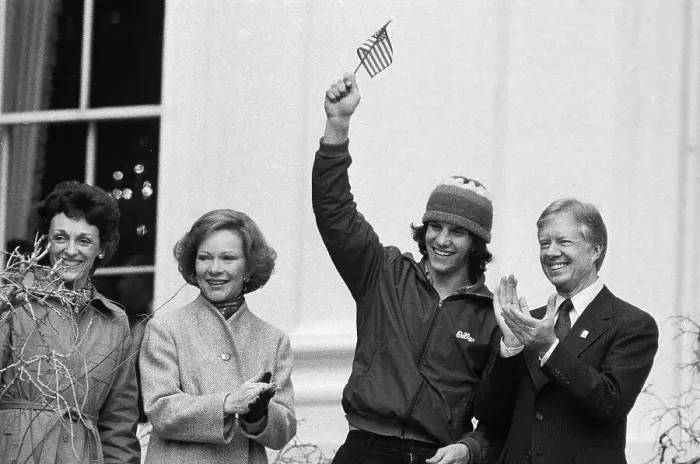 Framed Print : President Jimmy Carter Applauding Eric Heiden Framed Print : President Jimmy Carter Applauding Eric Heiden