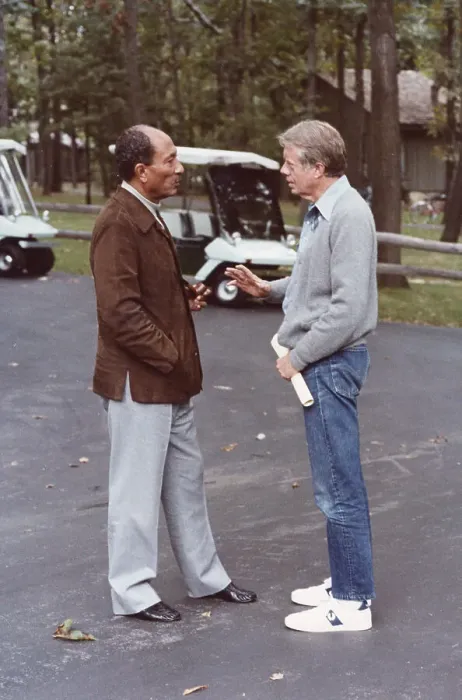 Framed Print : President Jimmy Carter And Egyptian President Anwar al Sadat