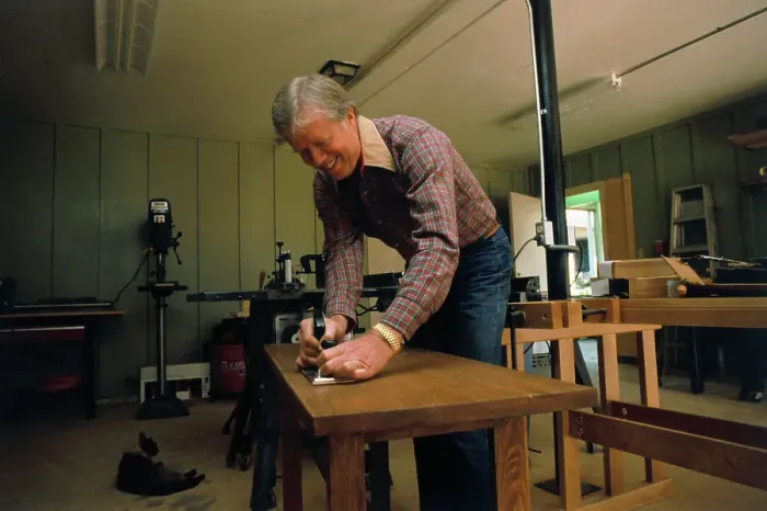 Framed Print : Former President Jimmy Carter Sanding Table Framed Print : Former President Jimmy Carter Sanding Table
