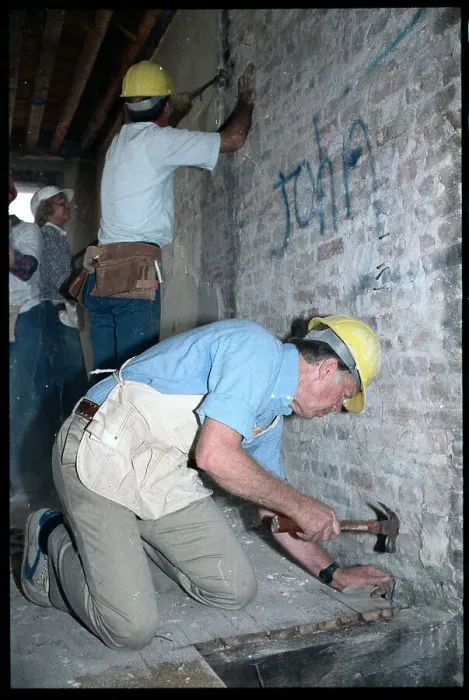 Framed Print : President Jimmy Carter Wields Hammer Framed Print : President Jimmy Carter Wields Hammer