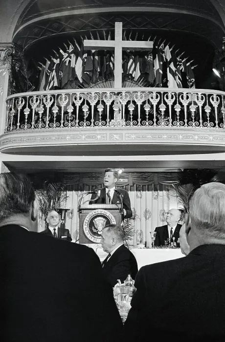 Framed Print : President John F. Kennedy Attending Breakfast Framed Print : President John F. Kennedy Attending Breakfast