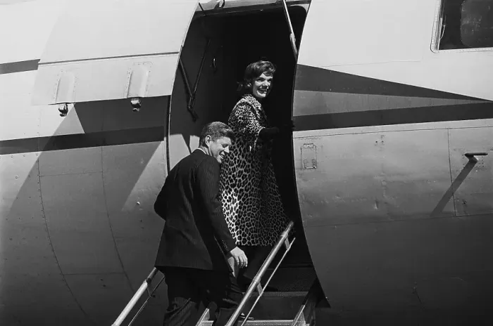 Framed Print : President John F. Kennedy Escorting First Lady onto Plane Framed Print : President John F. Kennedy Escorting First Lady onto Plane