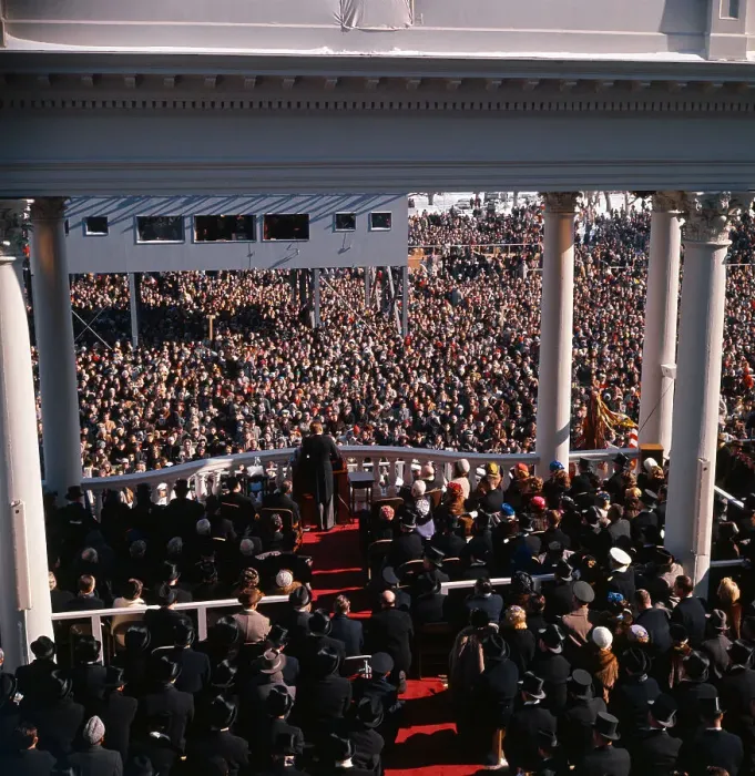 Framed Print : President John F. Kennedy Giving Inaugural Speech Framed Print : President John F. Kennedy Giving Inaugural Speech