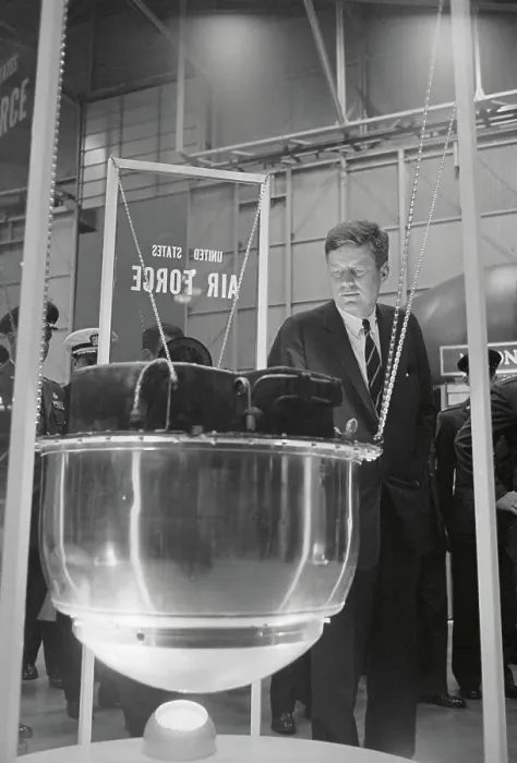 Framed Print : President John F. Kennedy Looking at Part of Discoverer Missile Framed Print : President John F. Kennedy Looking at Part of Discoverer Missile