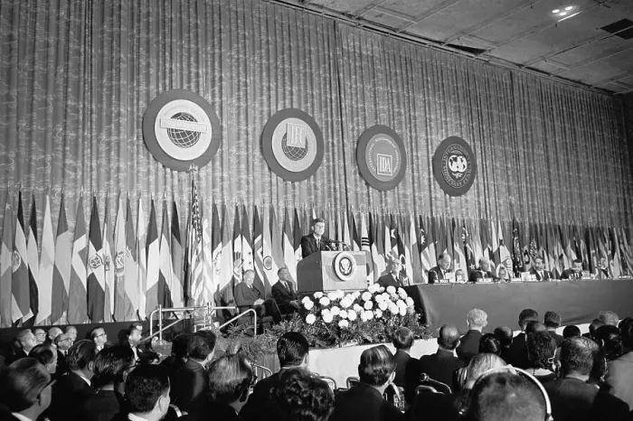 Framed Print : President John F. Kennedy Speaking at International Monetary Fund Meeting Framed Print : President John F. Kennedy Speaking at International Monetary Fund Meeting