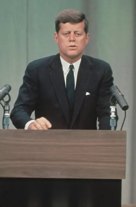Framed Print : President John F. Kennedy Speaking to Press Framed Print : President John F. Kennedy Speaking to Press