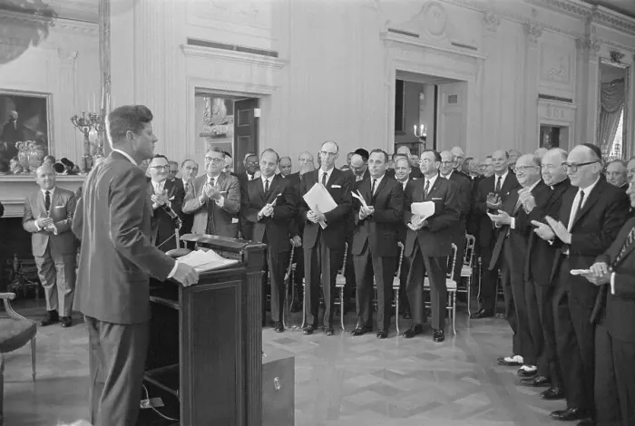 Framed Print : President John F. Kennedy Speaking to Religious Leaders Framed Print : President John F. Kennedy Speaking to Religious Leaders