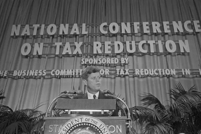 Framed Print : President John F. Kennedy Speaking on Tax Reduction Framed Print : President John F. Kennedy Speaking on Tax Reduction