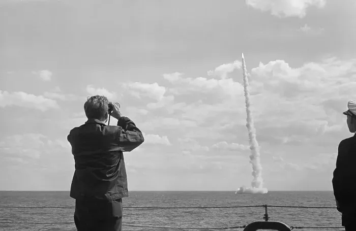 Framed Print : President John F. Kennedy Watching Missile Launch Framed Print : President John F. Kennedy Watching Missile Launch