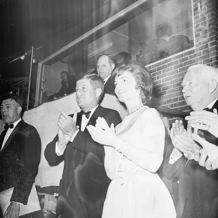 Framed Print : President John F. Kennedy and Wife Jackie Applauding Framed Print : President John F. Kennedy and Wife Jackie Applauding