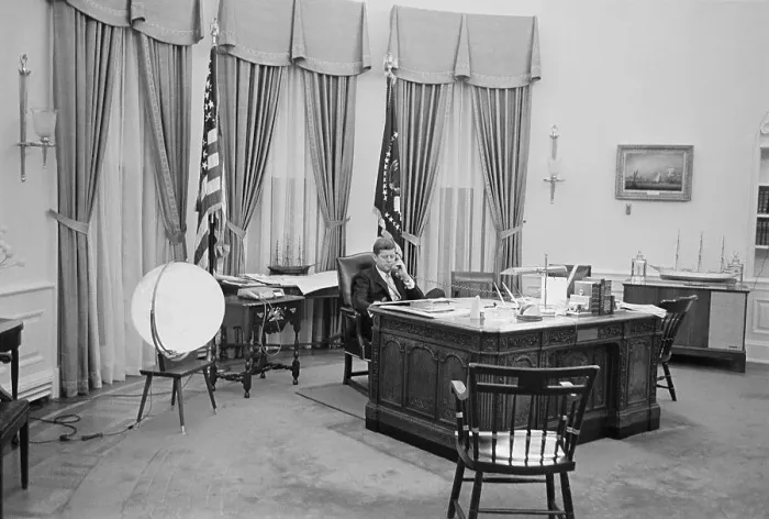 Framed Print : President John F. Kennedy Working in the Oval Office Framed Print : President John F. Kennedy Working in the Oval Office
