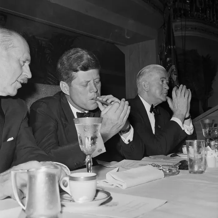 Framed Print : President John Kennedy Lighting A Cigar Framed Print : President John Kennedy Lighting A Cigar