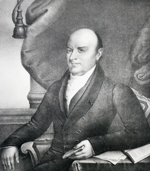 Framed Print : President John Quincy Adams; Lithograph