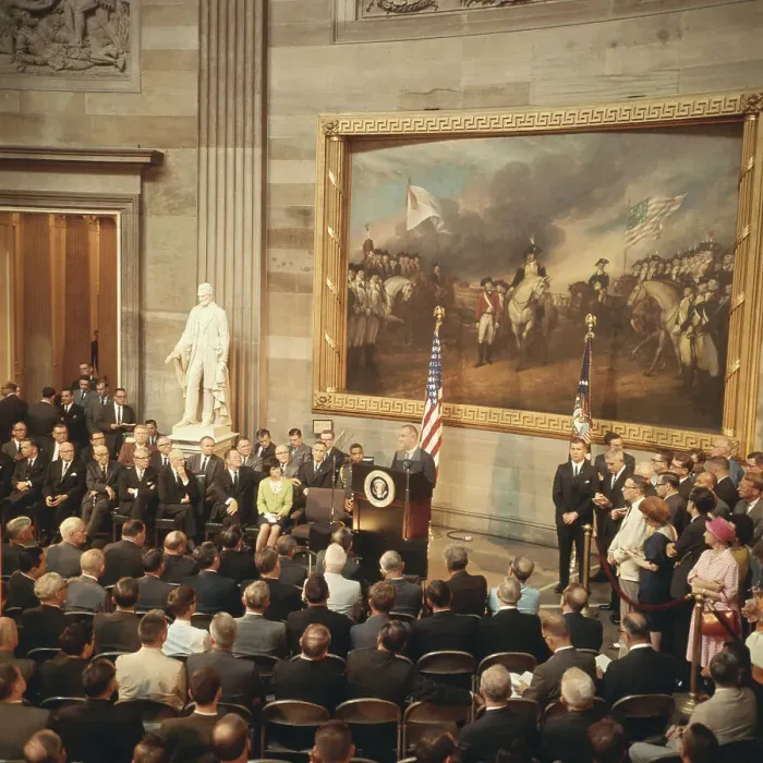 Framed Print : President Johnson Addressing Members of Congress Framed Print : President Johnson Addressing Members of Congress