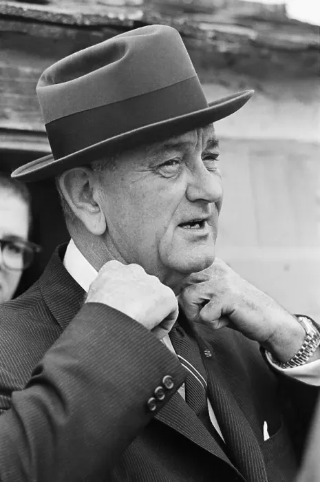 Framed Print : President Johnson Adjusting His Collar Framed Print : President Johnson Adjusting His Collar