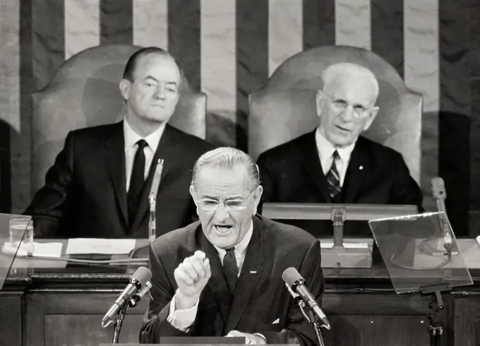 Framed Print : President Johnson Delivering State of the Union Address Framed Print : President Johnson Delivering State of the Union Address