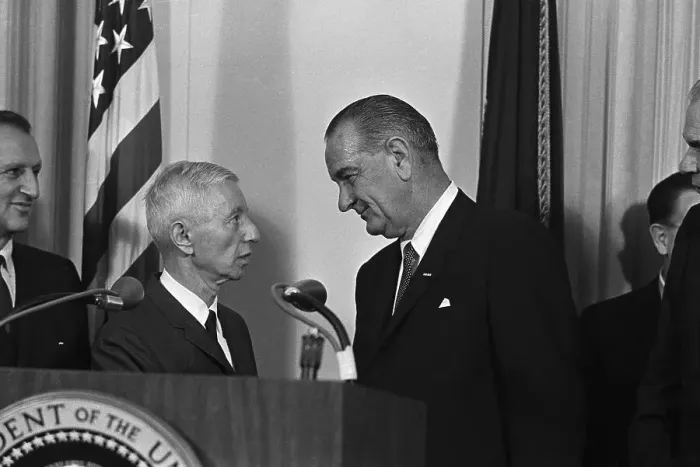 Framed Print : President Johnson Giving Award to Admiral Rickover Framed Print : President Johnson Giving Award to Admiral Rickover