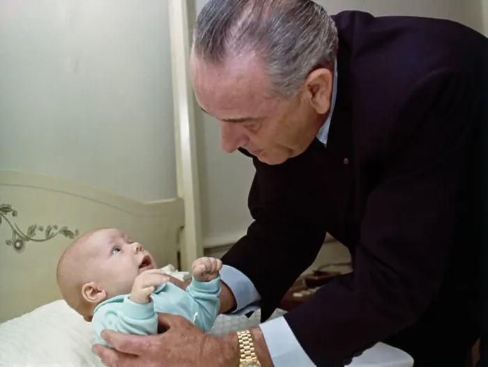 Framed Print : President Johnson With Grandson Framed Print : President Johnson With Grandson
