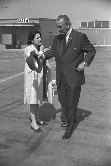 Framed Print : President Johnson and Helen Thomas Having a Conversation Framed Print : President Johnson and Helen Thomas Having a Conversation