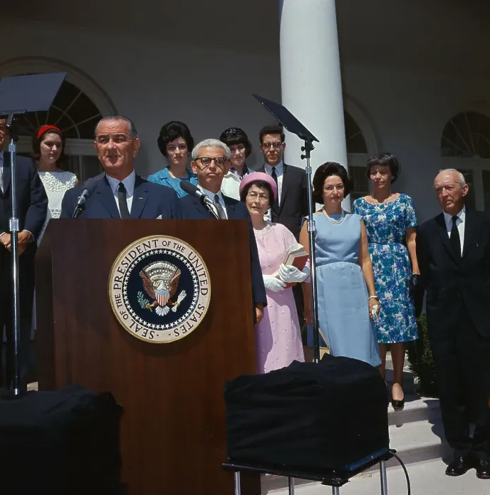 Framed Print : President Johnson Making a Speech Framed Print : President Johnson Making a Speech
