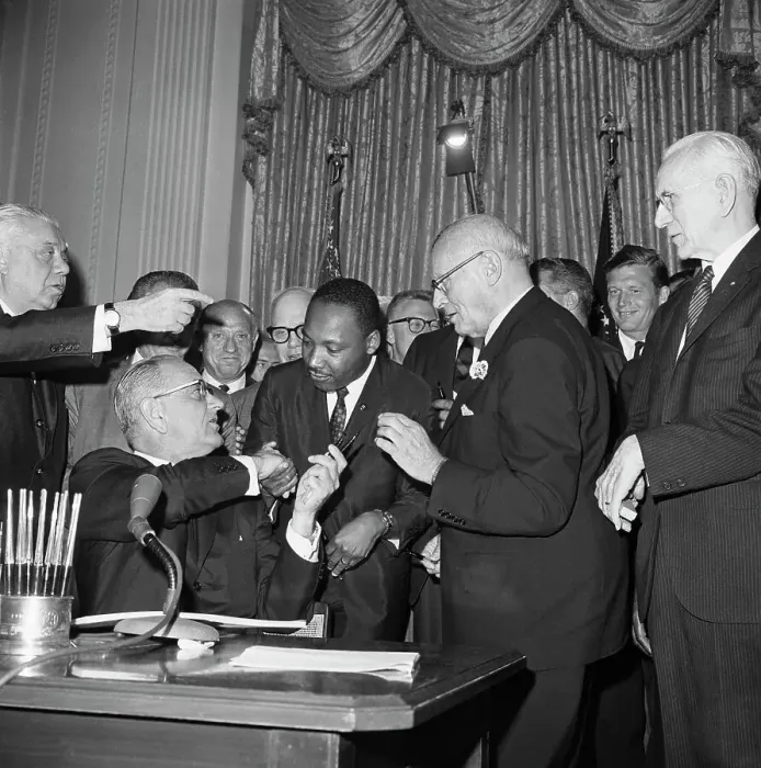 Framed Print : President Johnson and Martin Luther King, Jr Framed Print : President Johnson and Martin Luther King, Jr