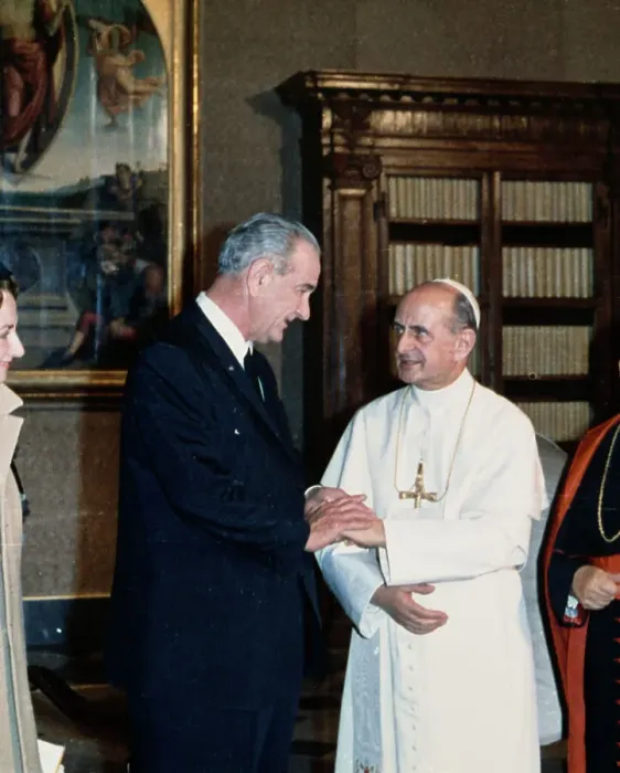 Framed Print : President Johnson And Pope Paul VI Framed Print : President Johnson And Pope Paul VI