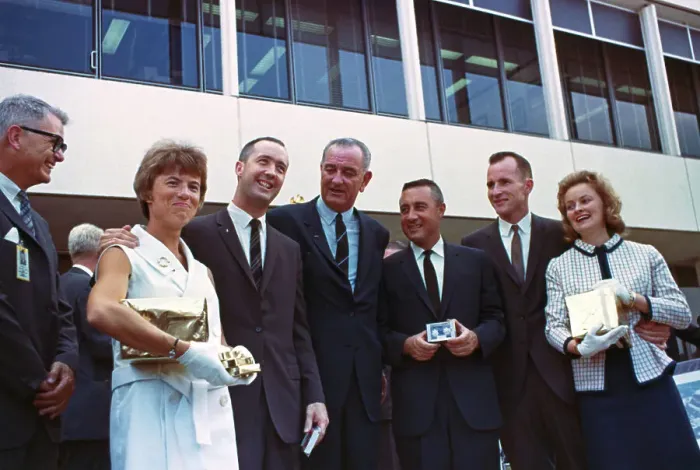 Framed Print : President Johnson Posing with Colleagues Framed Print : President Johnson Posing with Colleagues
