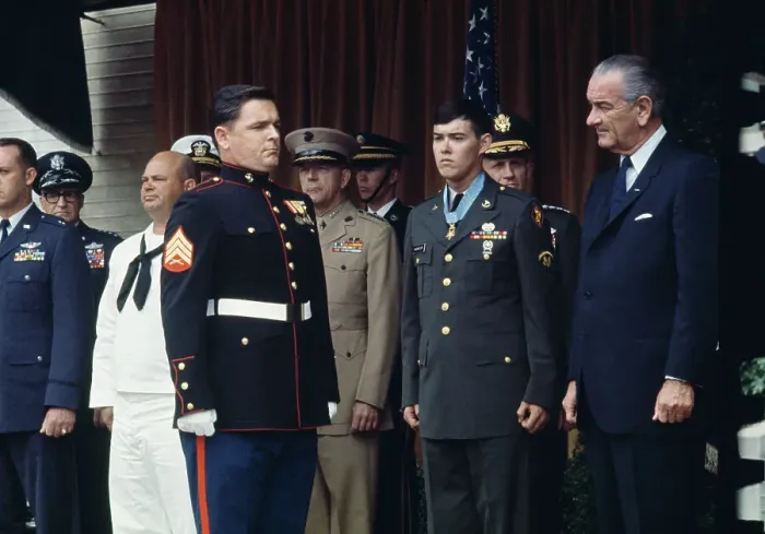 Framed Print : President Johnson Presenting Medals Of Honour Framed Print : President Johnson Presenting Medals Of Honour