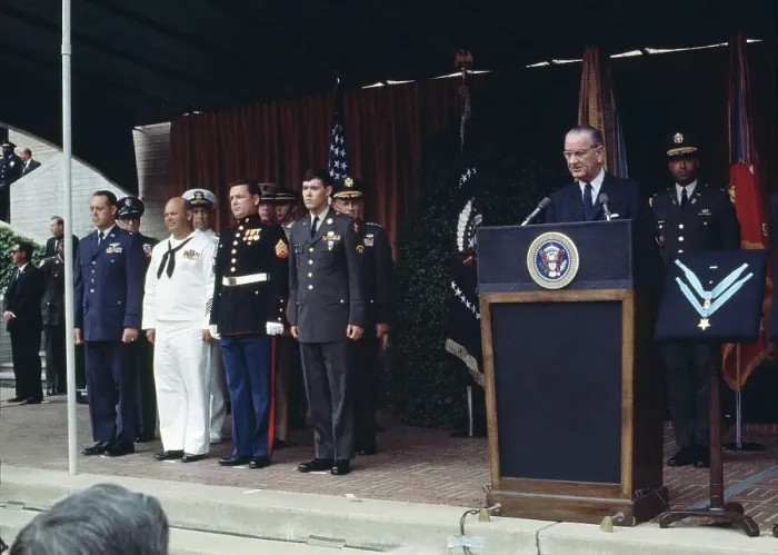 Framed Print : President Johnson Presenting Medals Of Honour Framed Print : President Johnson Presenting Medals Of Honour