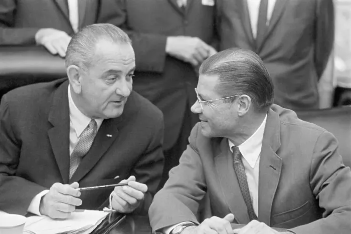 Framed Print : President Johnson With Robert McNamara Framed Print : President Johnson With Robert McNamara