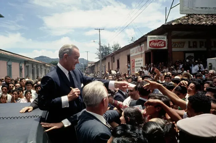 Framed Print : President Johnson In San Salvador Framed Print : President Johnson In San Salvador