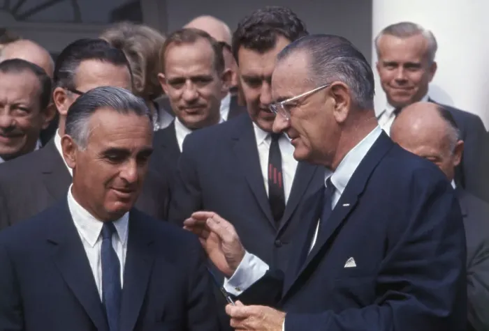 Framed Print : President Johnson and Senator Ribicoff
