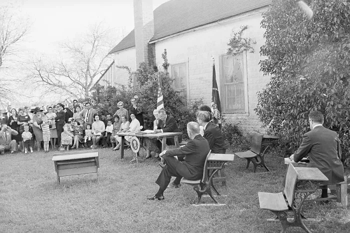 Framed Print : President Johnson Signing Bill Framed Print : President Johnson Signing Bill