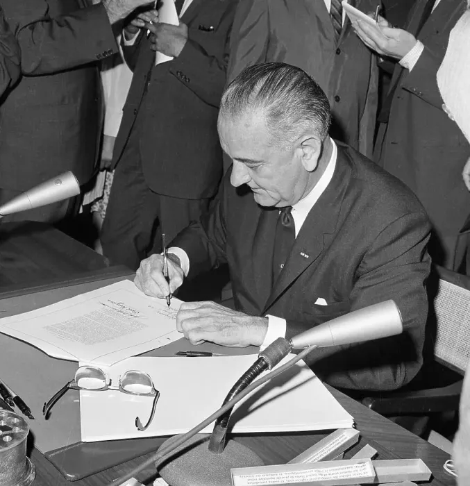 Framed Print : President Johnson Signing Civil Rights Act of 1964 Framed Print : President Johnson Signing Civil Rights Act of 1964