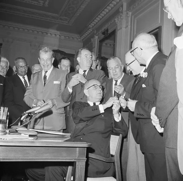 Framed Print : President Johnson Signing Civil Rights Act of 1964 Framed Print : President Johnson Signing Civil Rights Act of 1964