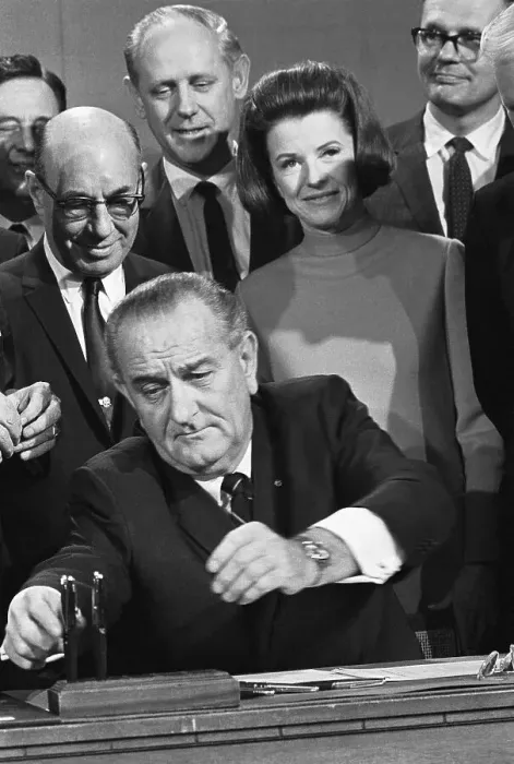 Framed Print : President Johnson Signing Consumer Bill Framed Print : President Johnson Signing Consumer Bill