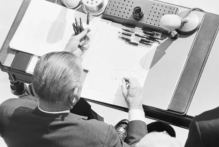 Framed Print : President Johnson Signing Poverty Bill Framed Print : President Johnson Signing Poverty Bill