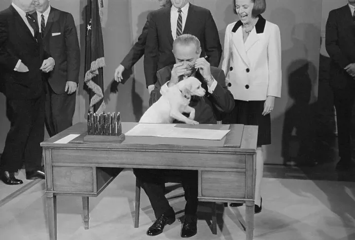 Framed Print : President Johnson Trying to Sign New Bill Framed Print : President Johnson Trying to Sign New Bill