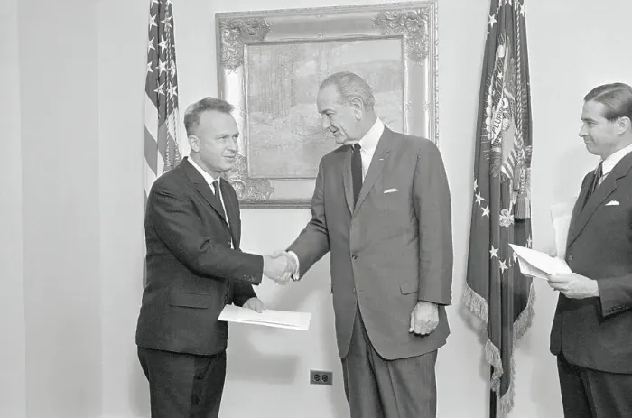 Framed Print : President Johnson and Yitzhak Rabin Framed Print : President Johnson and Yitzhak Rabin