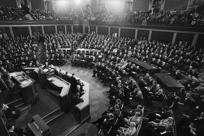 Framed Print : President Kennedy Addressing Congress Framed Print : President Kennedy Addressing Congress