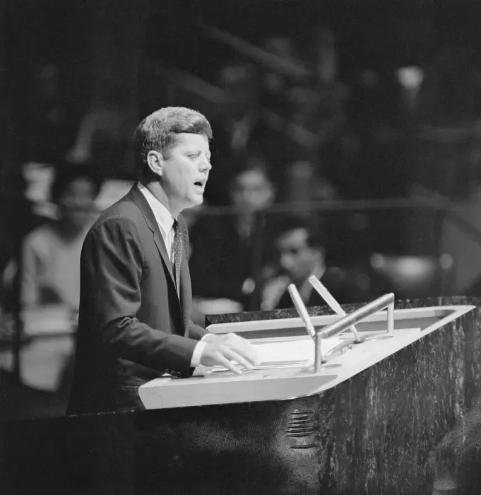 Framed Print : President Kennedy Addressing General Assembly Framed Print : President Kennedy Addressing General Assembly