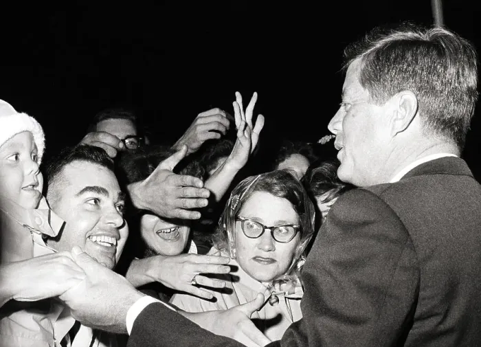 Framed Print : President Kennedy With Admirers Framed Print : President Kennedy With Admirers